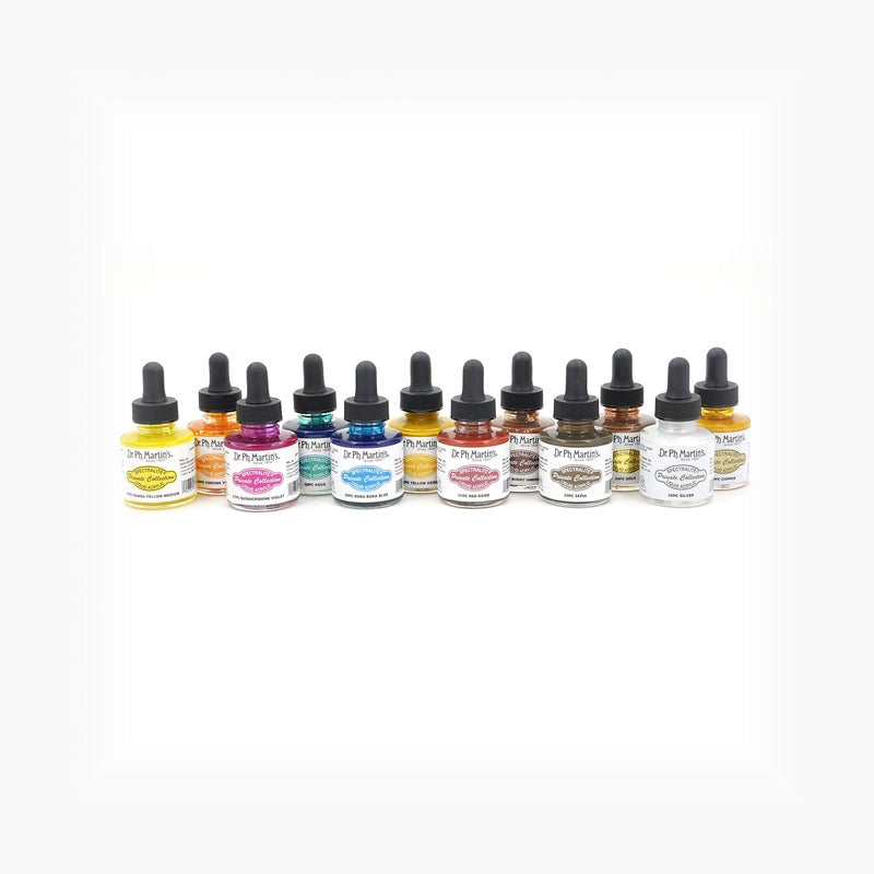 Dr. Ph. Martin's SPEC10OZSET3 Spectralite Private Collection Liquid Acrylics (Set 3) Acrylic Paint Set, 1.0 oz, Set 3 Colors, 1 Set of 12 Bottles - Image 4